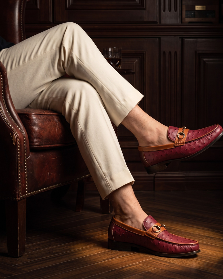 Medici Ostrich Horsebit Loafer