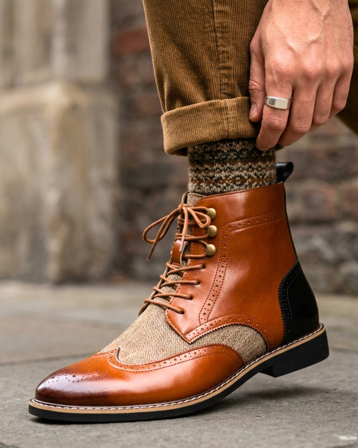 Heritage Two-Tone Leather Dress Boot