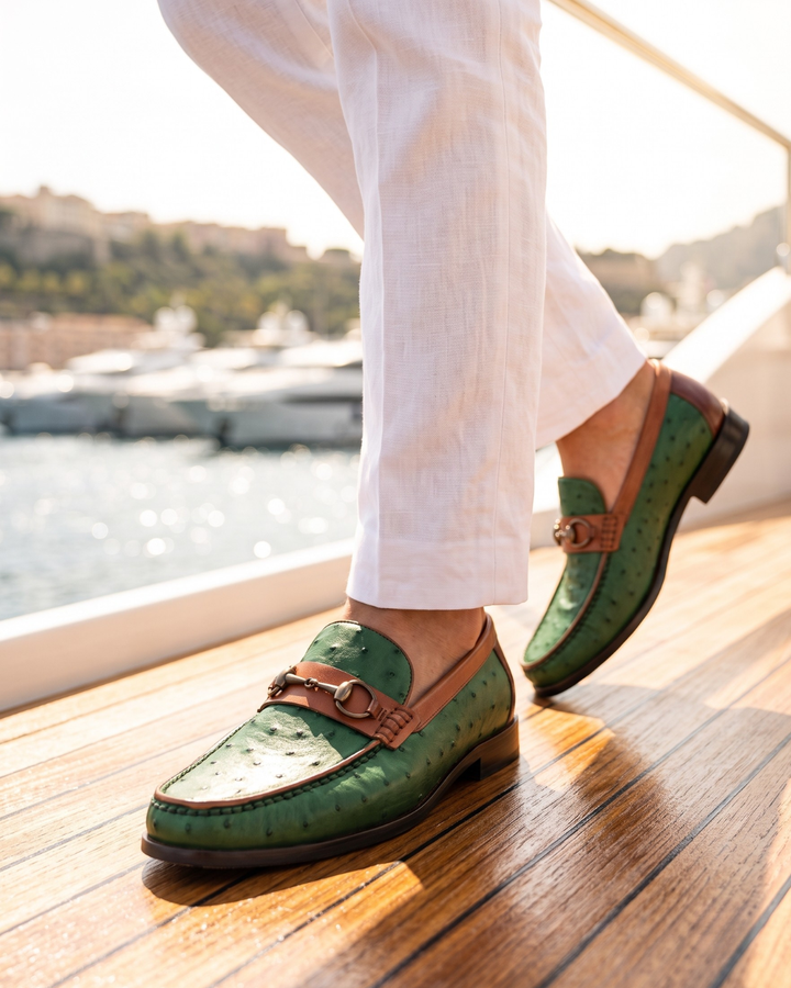 Medici Ostrich Horsebit Loafer