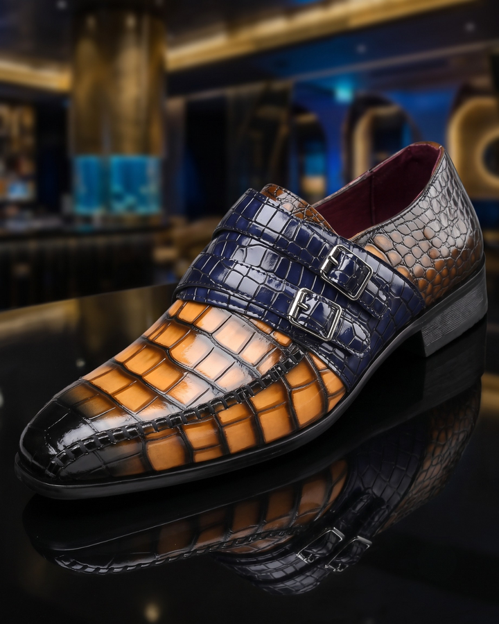 Kensington Exotic Double Monk Strap Loafer
