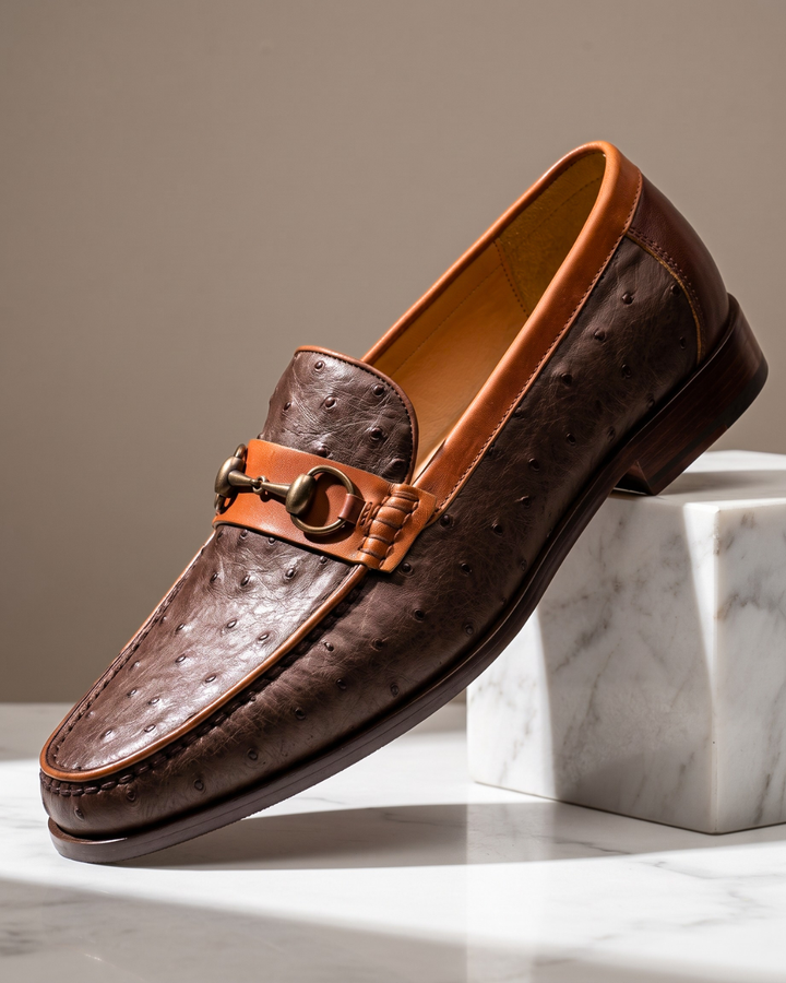 Medici Ostrich Horsebit Loafer
