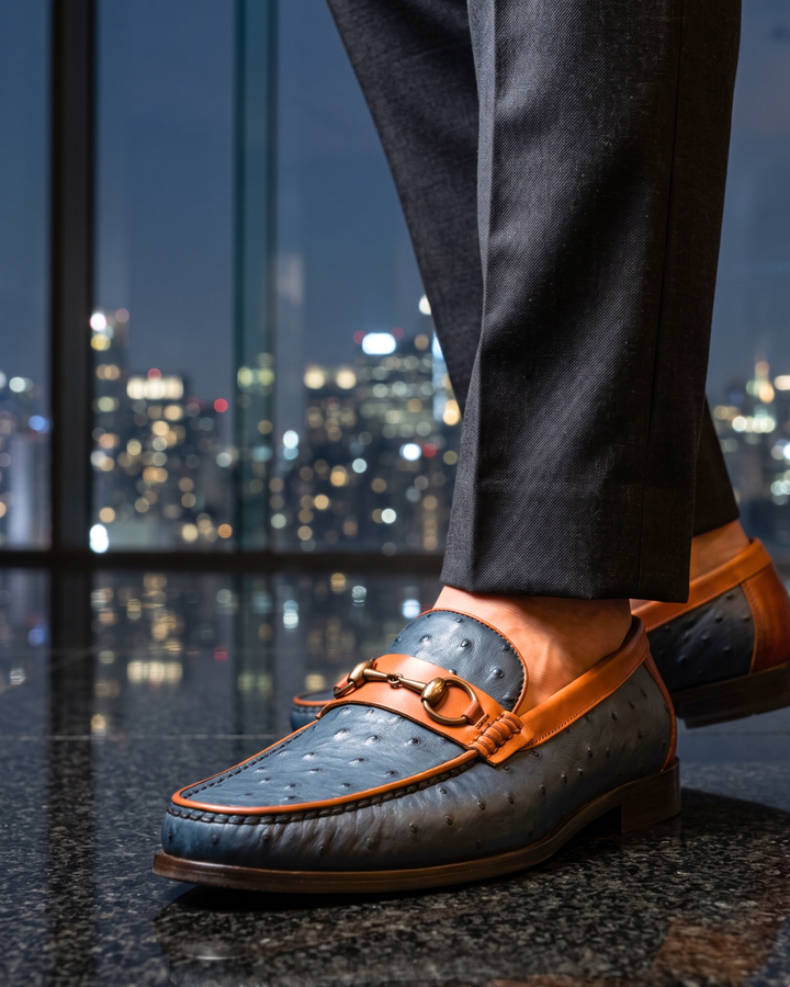 Medici Ostrich Horsebit Loafer