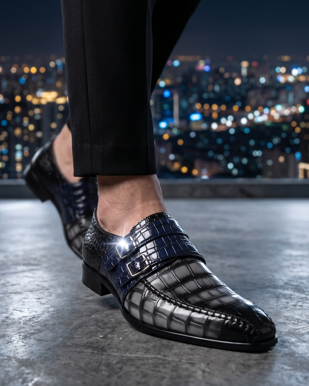 Kensington Exotic Double Monk Strap Loafer