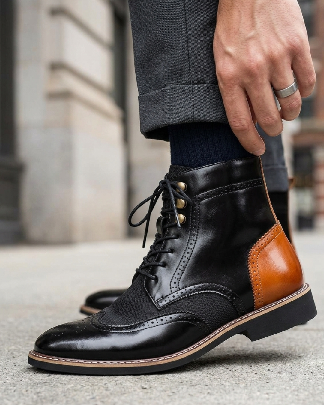 Heritage Two-Tone Leather Dress Boot