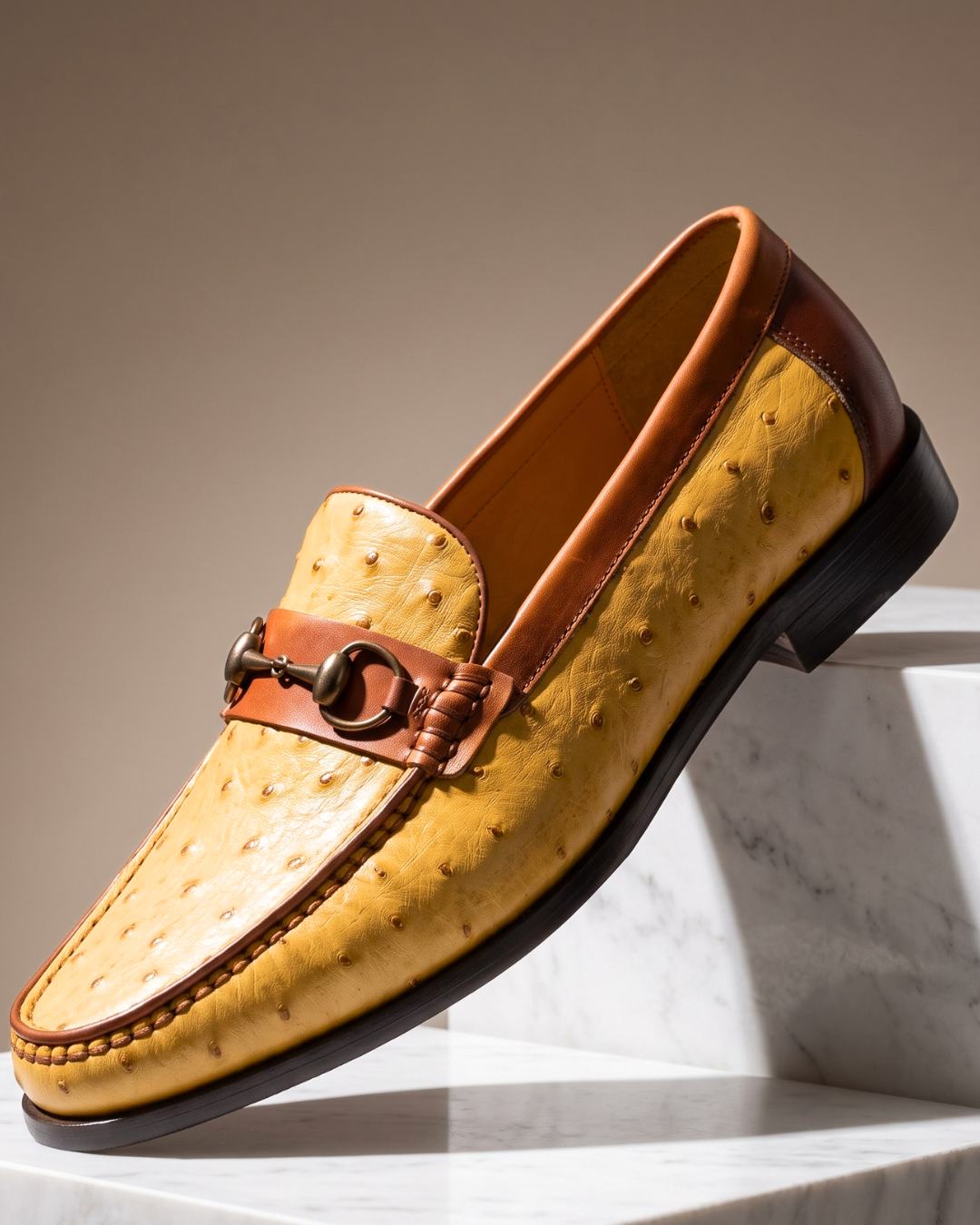 Medici Ostrich Horsebit Loafer