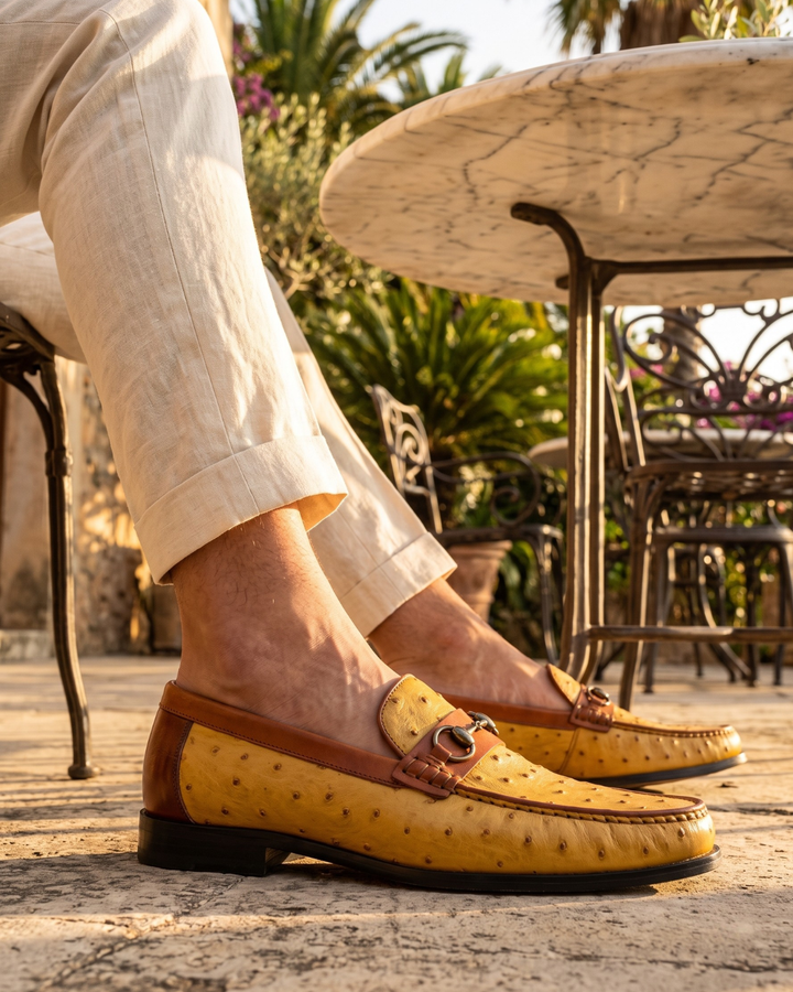 Medici Ostrich Horsebit Loafer