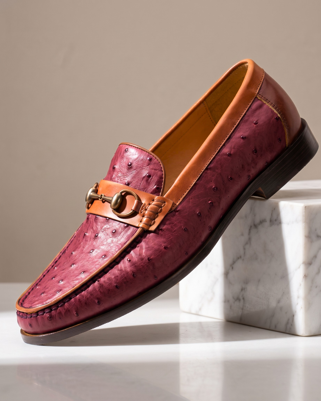 Medici Ostrich Horsebit Loafer