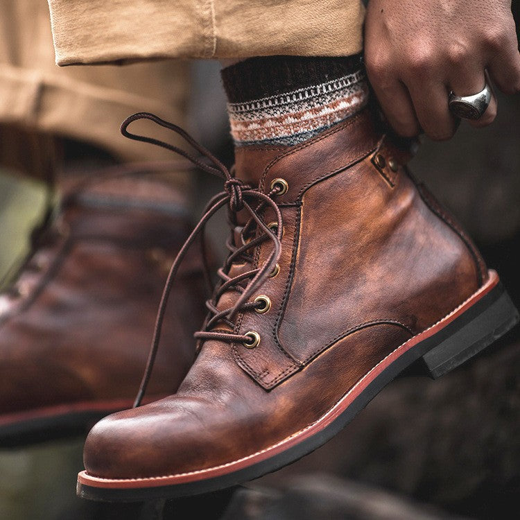 Alder Distressed Leather Boots