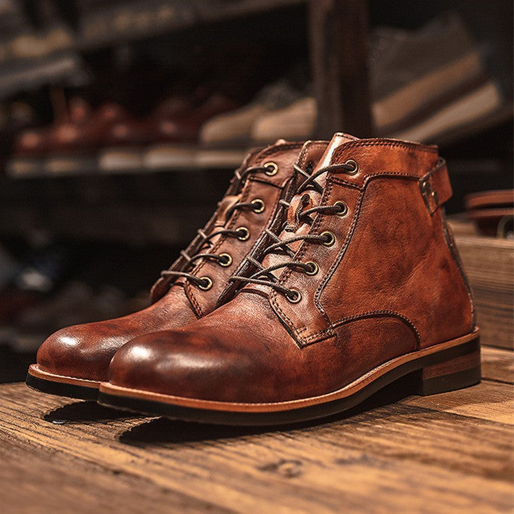 Alder Distressed Leather Boots
