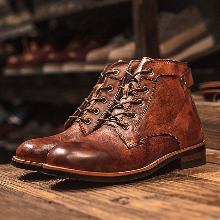 Alder Distressed Leather Boots
