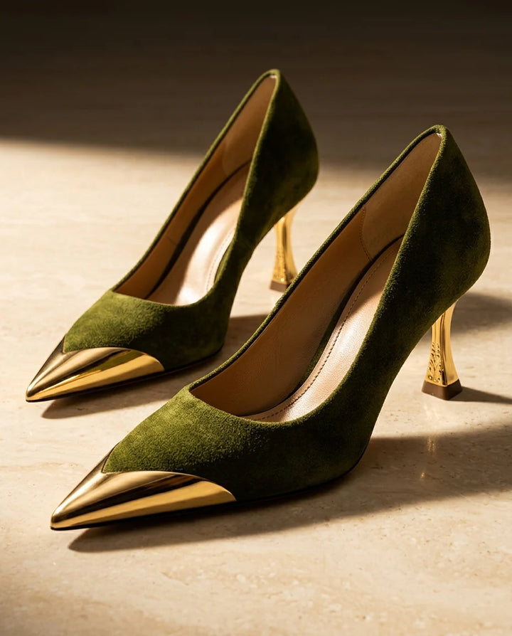 Camille Metal Toe Cap Heels