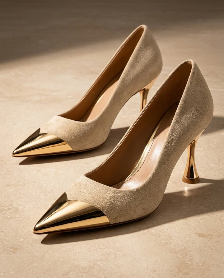 Camille Metal Toe Cap Heels