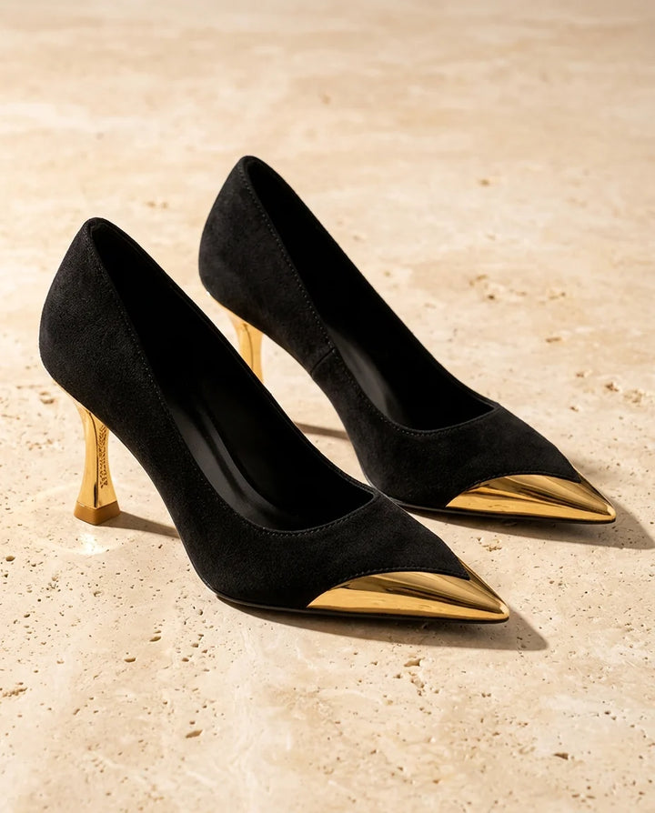 Camille Metal Toe Cap Heels