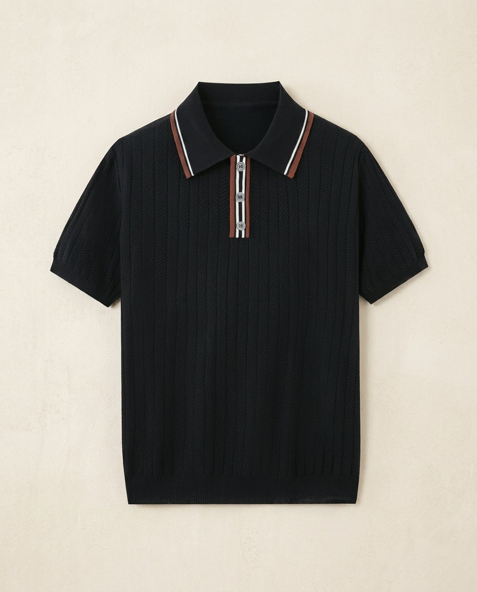 Riviera — Ribbed Knit Polo