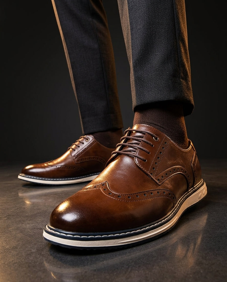 Carraway - Leather Wingtip Brogue Sneakers
