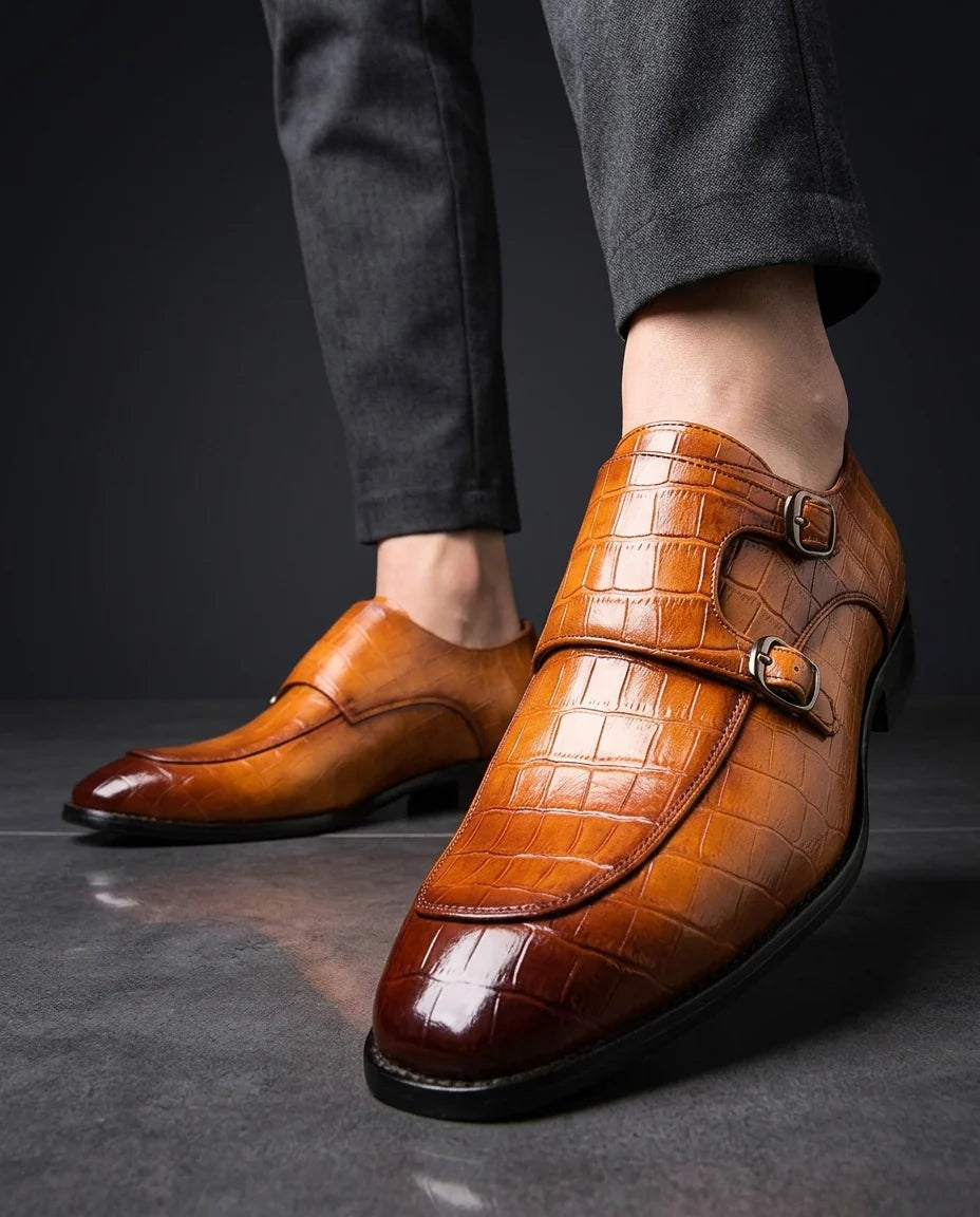 Hamilton - Croc Embossed Monk Strap
