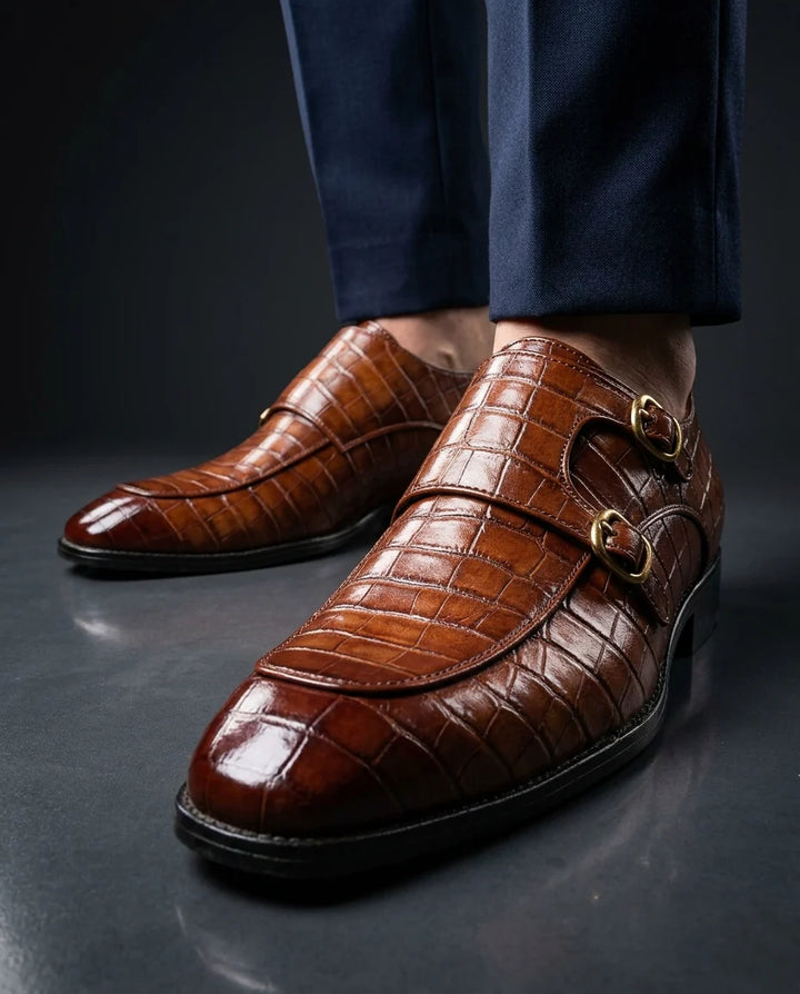 Hamilton - Croc Embossed Monk Strap