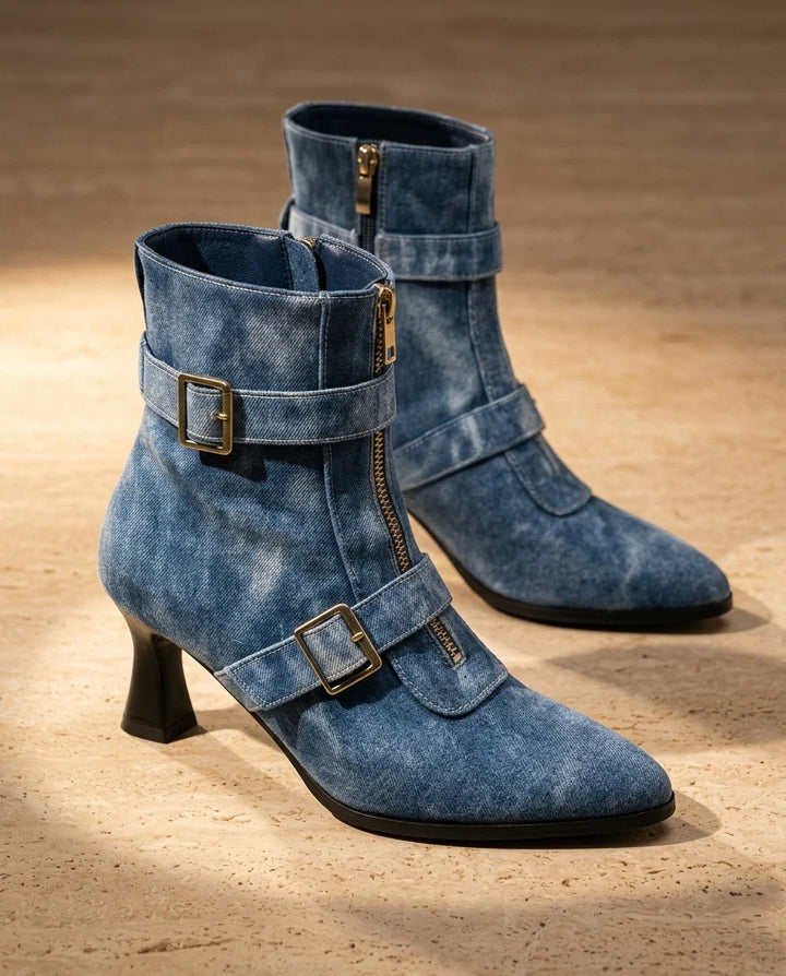Cleo Double Buckle Ankle Boots
