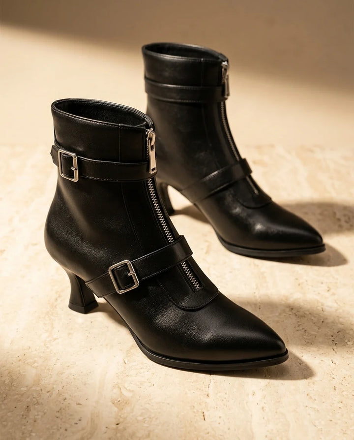 Cleo Double Buckle Ankle Boots