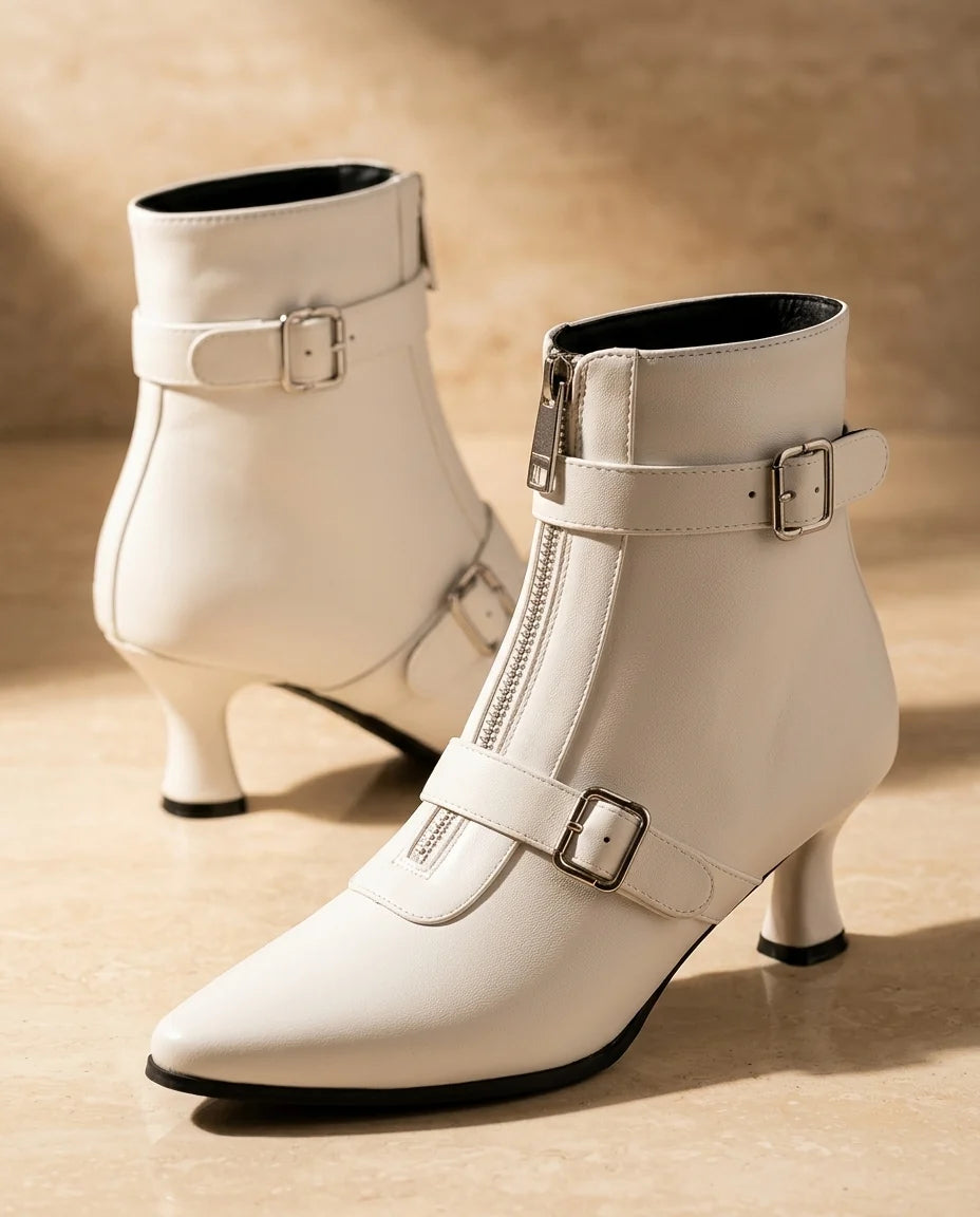 Cleo Double Buckle Ankle Boots
