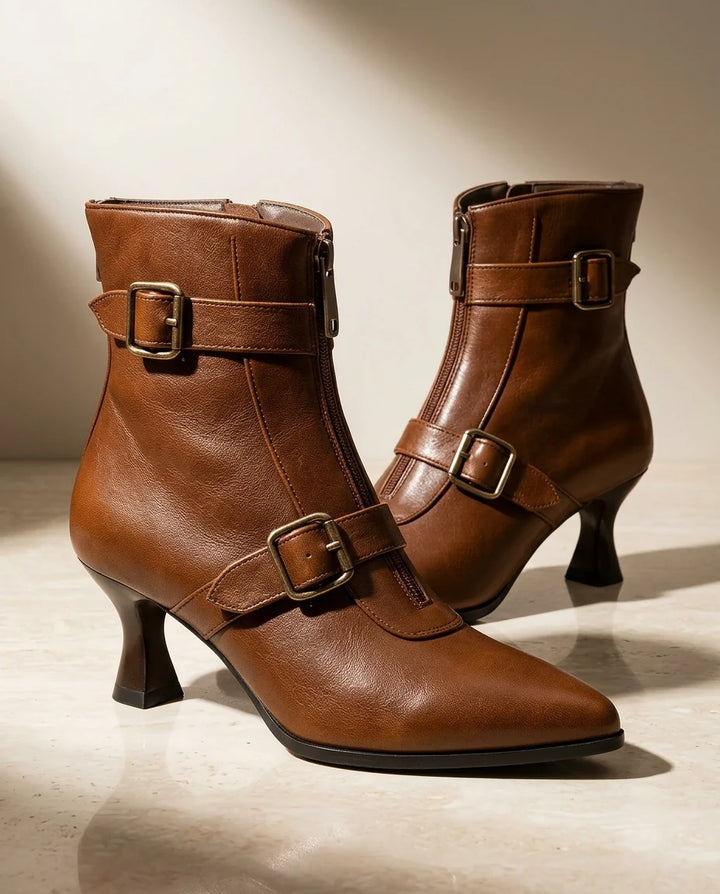 Cleo Double Buckle Ankle Boots