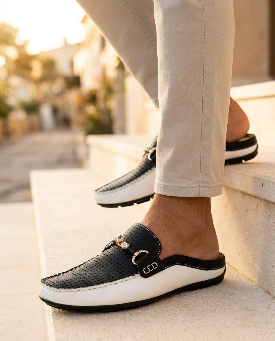 Harlan Leather Slip On Mules