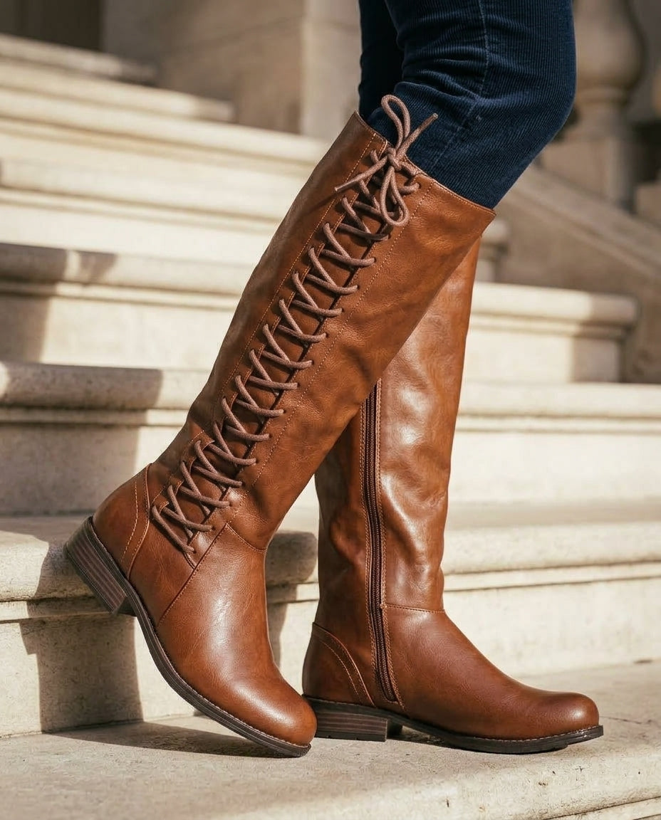 Rosalind Lace-Up Knee High Boots