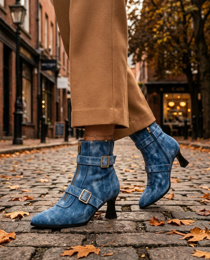 Cleo Double Buckle Ankle Boots
