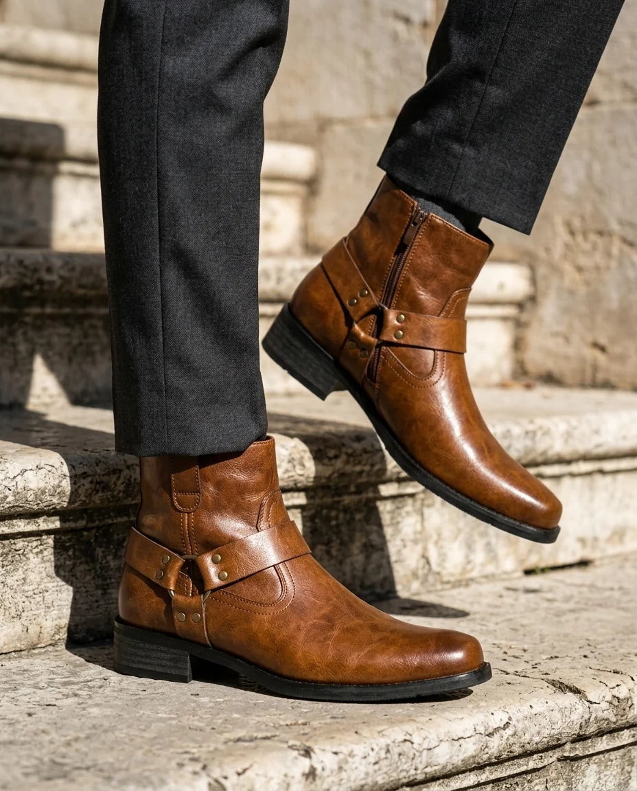 Alfred Vintage Leather Ankle Boots
