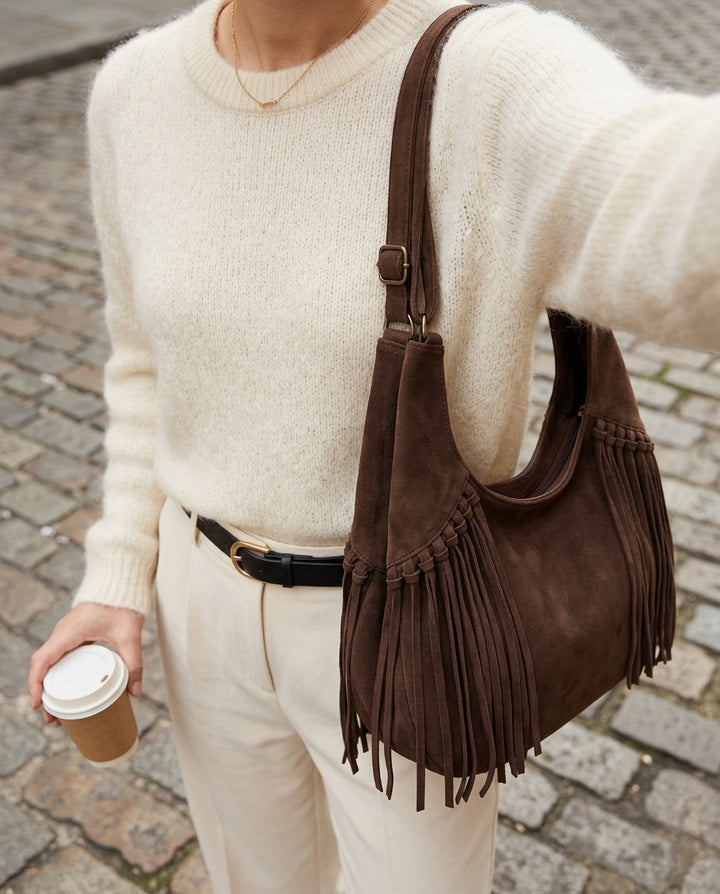 Emilia Fringe Hobo Bag