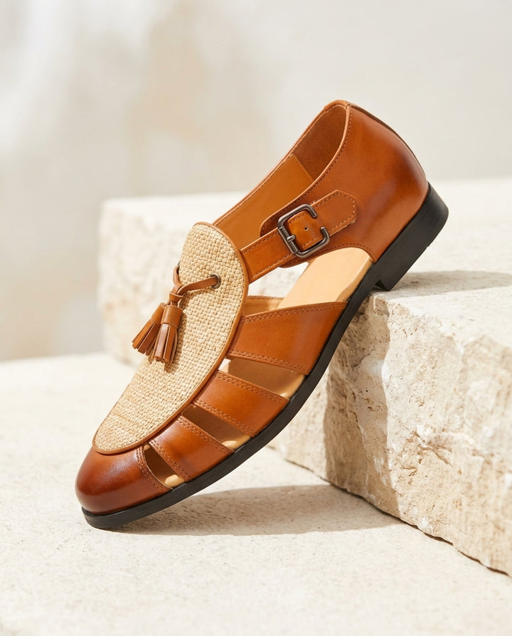 Holden Woven Tassel Monk Sandal