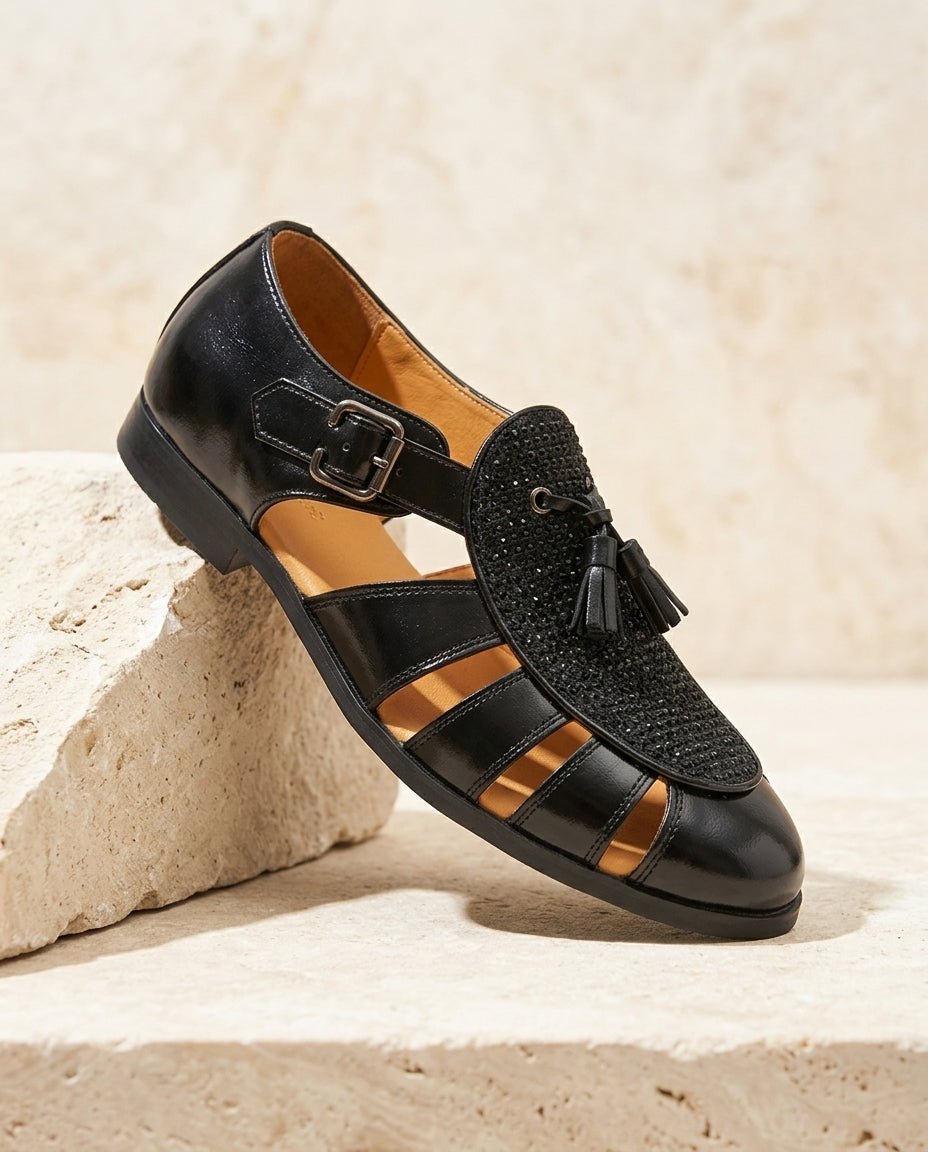 Holden Woven Tassel Monk Sandal