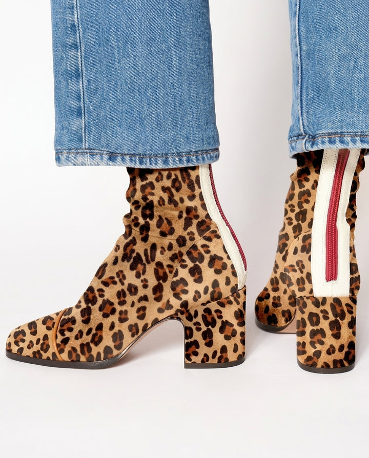 Laney Retro Square-Toe Block Heel Boots