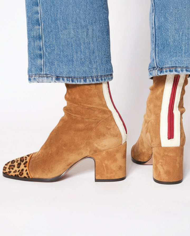 Laney Retro Square-Toe Block Heel Boots