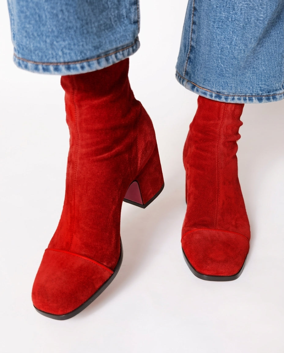 Laney Retro Square-Toe Block Heel Boots
