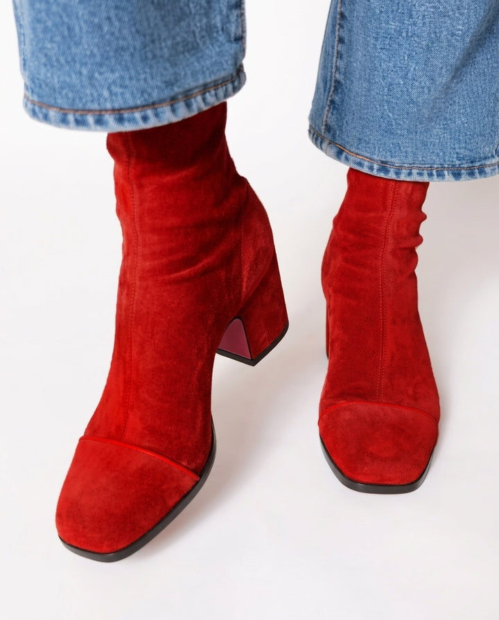 Laney Retro Square-Toe Block Heel Boots