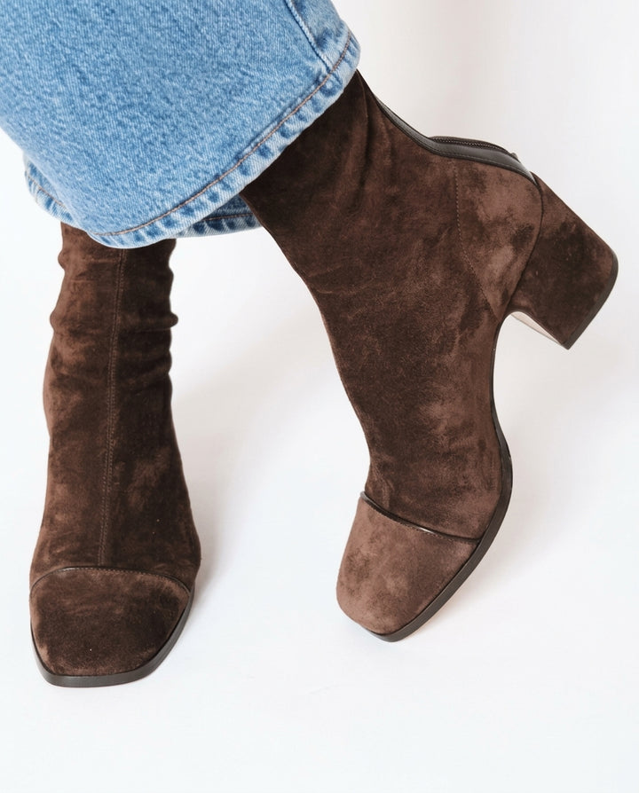 Laney Retro Square-Toe Block Heel Boots
