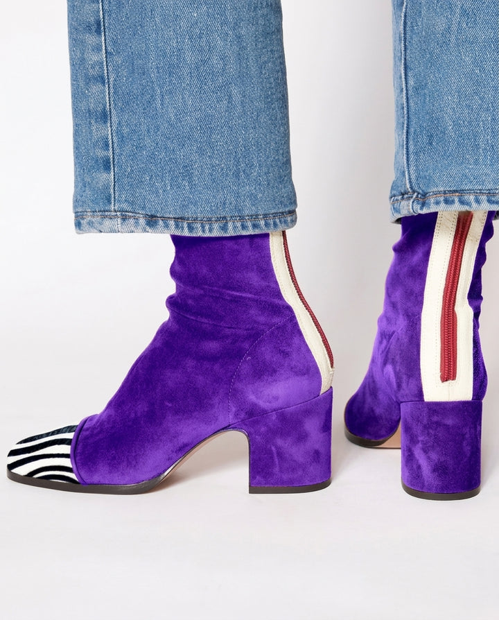 Laney Retro Square-Toe Block Heel Boots