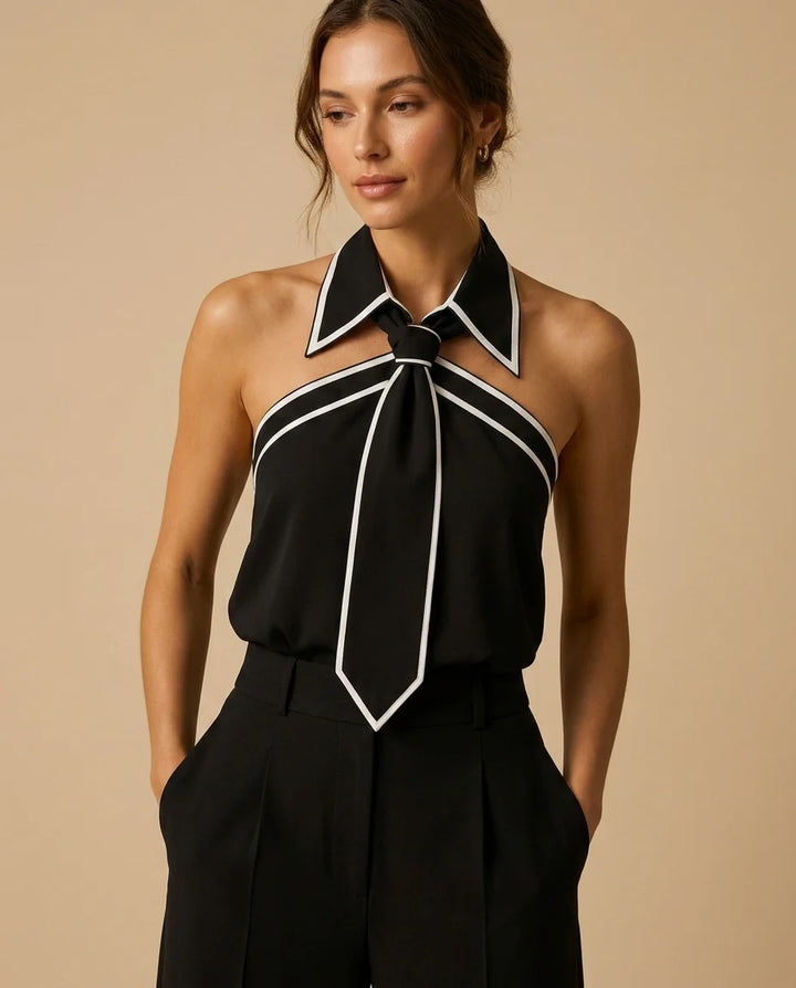 Greer Halterneck Tie Shirt