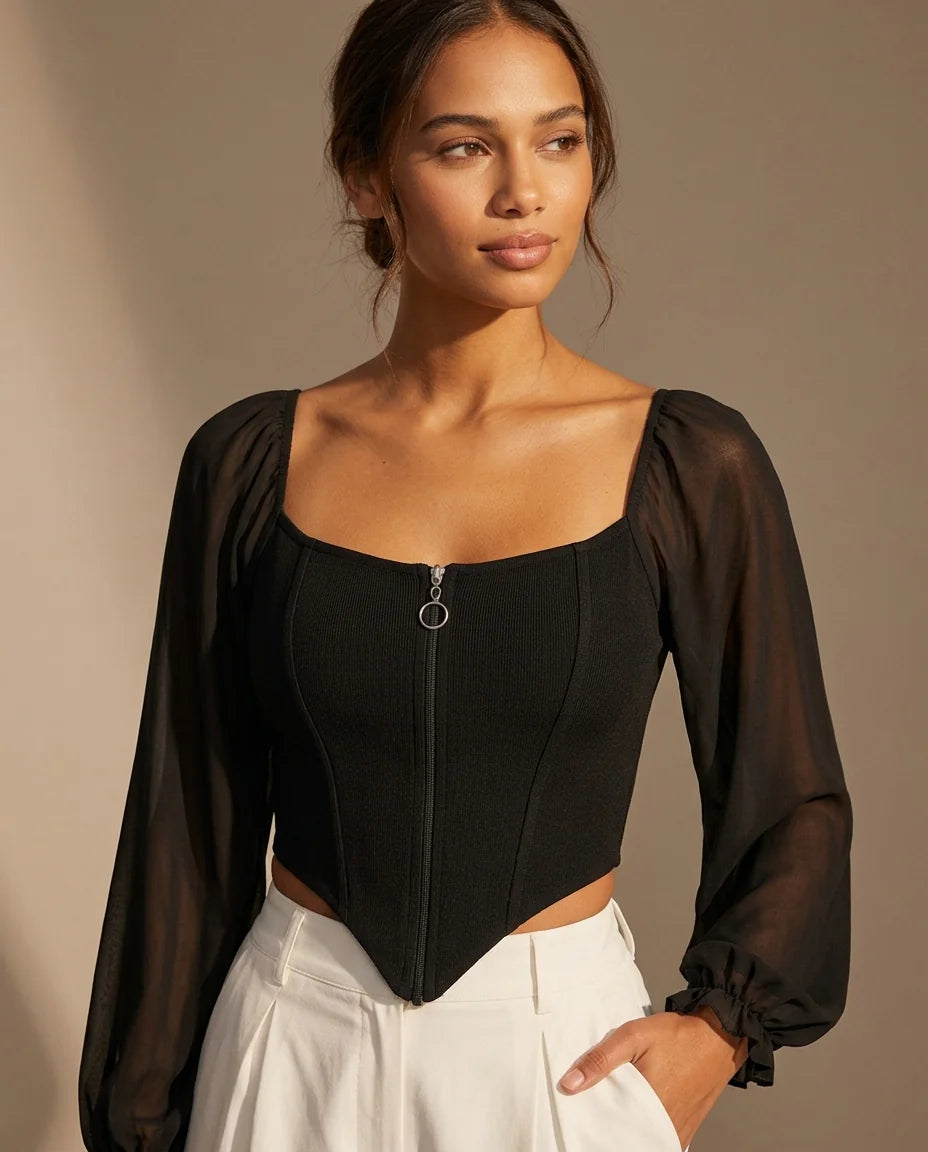 Romilly Chiffon Corset Blouse