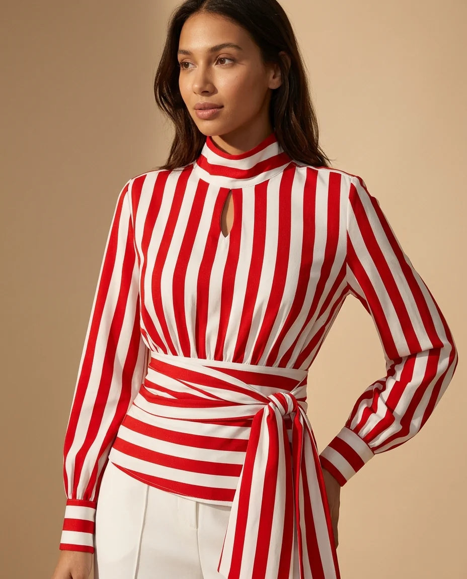 Valentina Belted Peplum Shirt