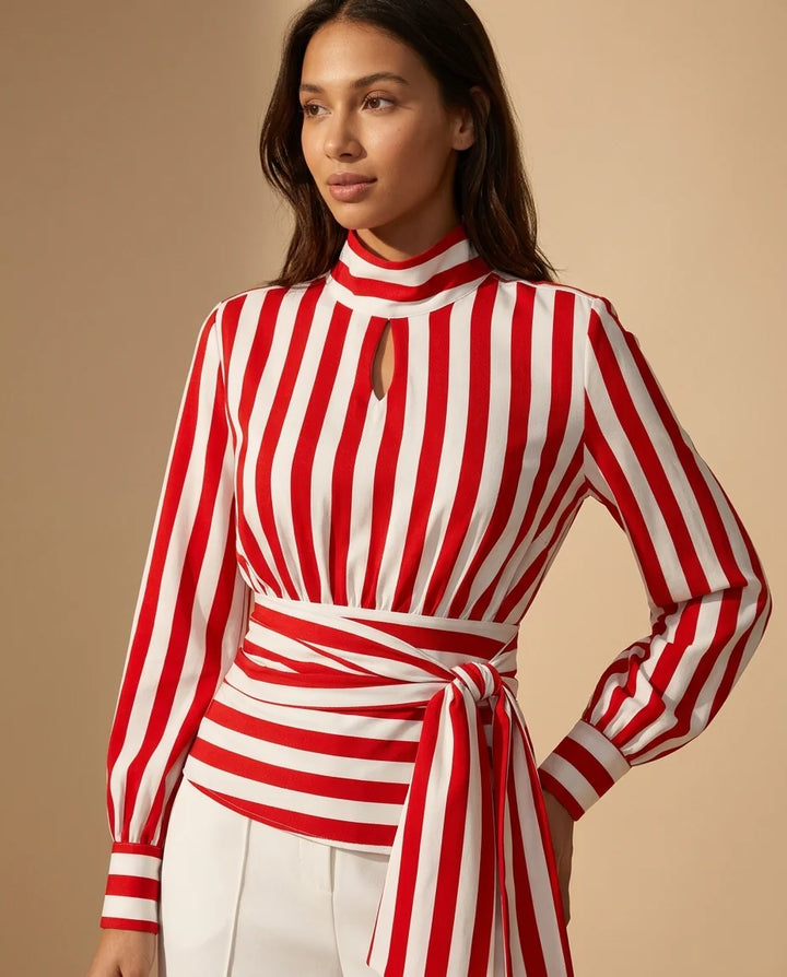 Valentina Belted Peplum Shirt